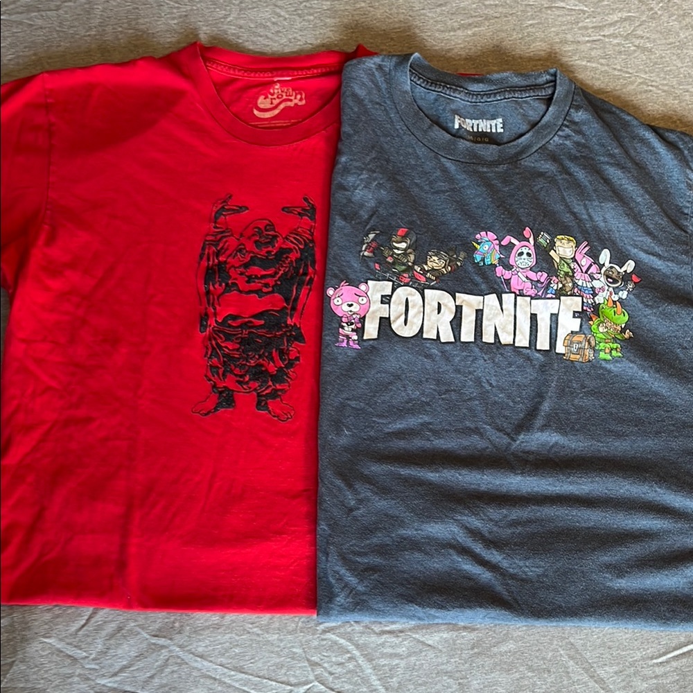 Men Short Sleeve Tees with Graphic Designs x2